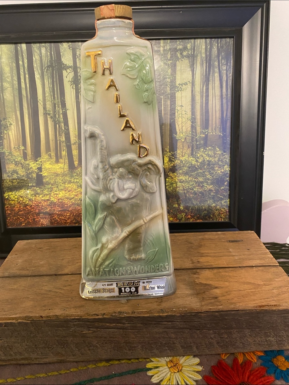 Vintage James Beam Bourbon Whiskey bottle.  No cracks